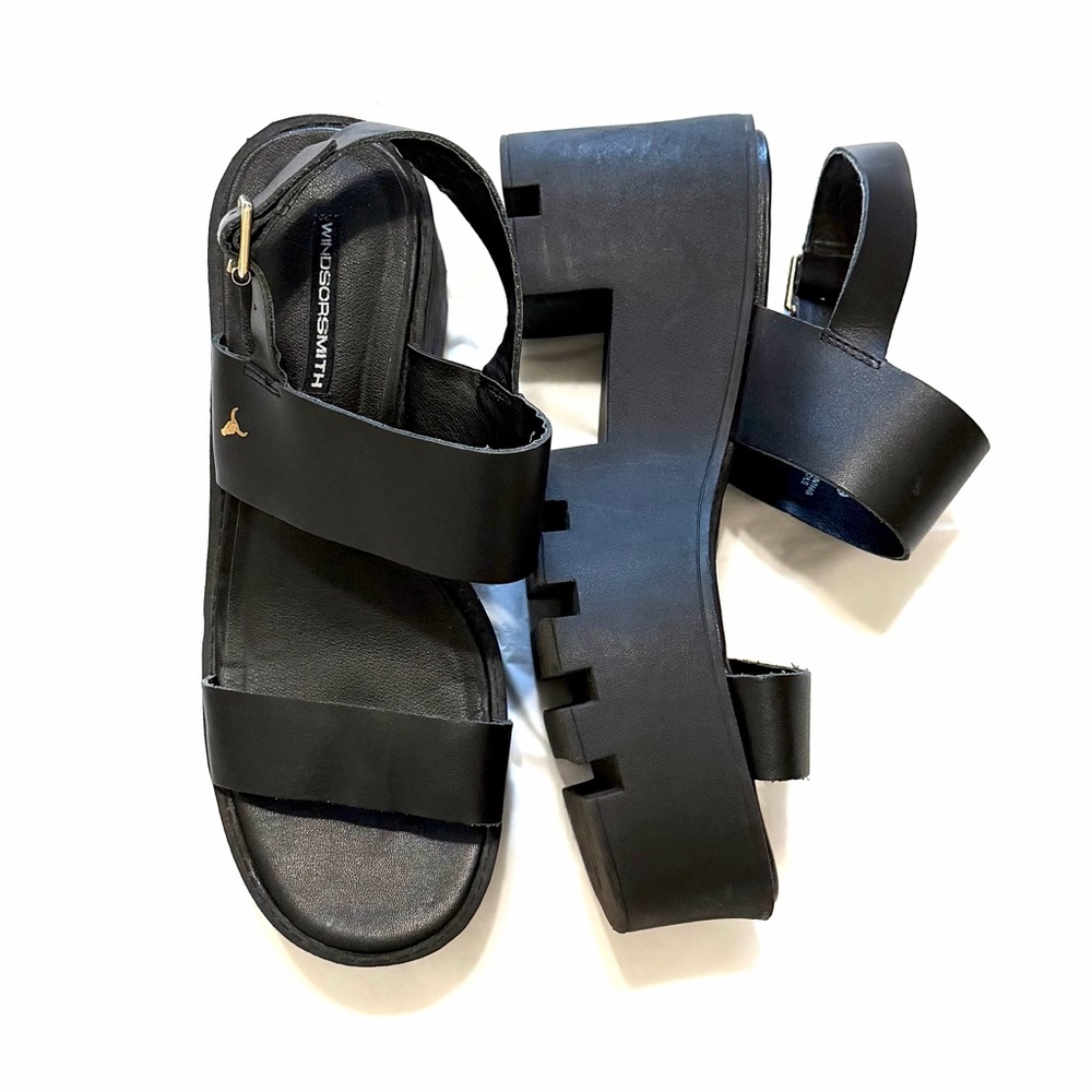 WINDSOR SMITH Black Chunky Platform Sandals Size 8